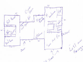 A rough drawing of a new home plan