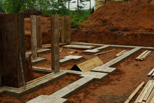 Pix. of footings after being poured with concrete