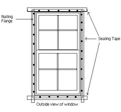 Vinyl window nailing and sealing detail