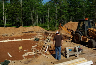A foundation contractor at work