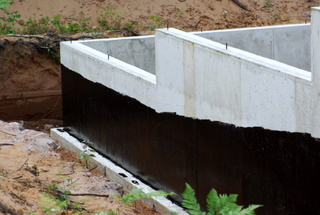 A picture of foundation coating applied to a foundation